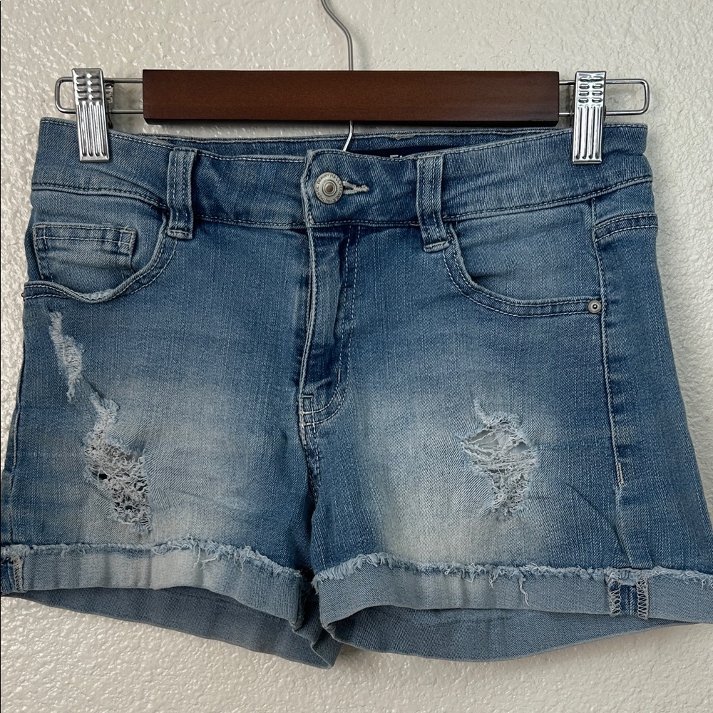 Denim Blue Women's Distressed Shorts